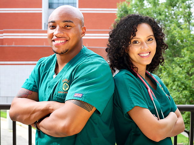 Students in scrubs